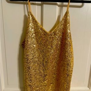 Gold sequined tank